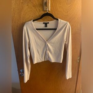 Cropped ribbed cardigan